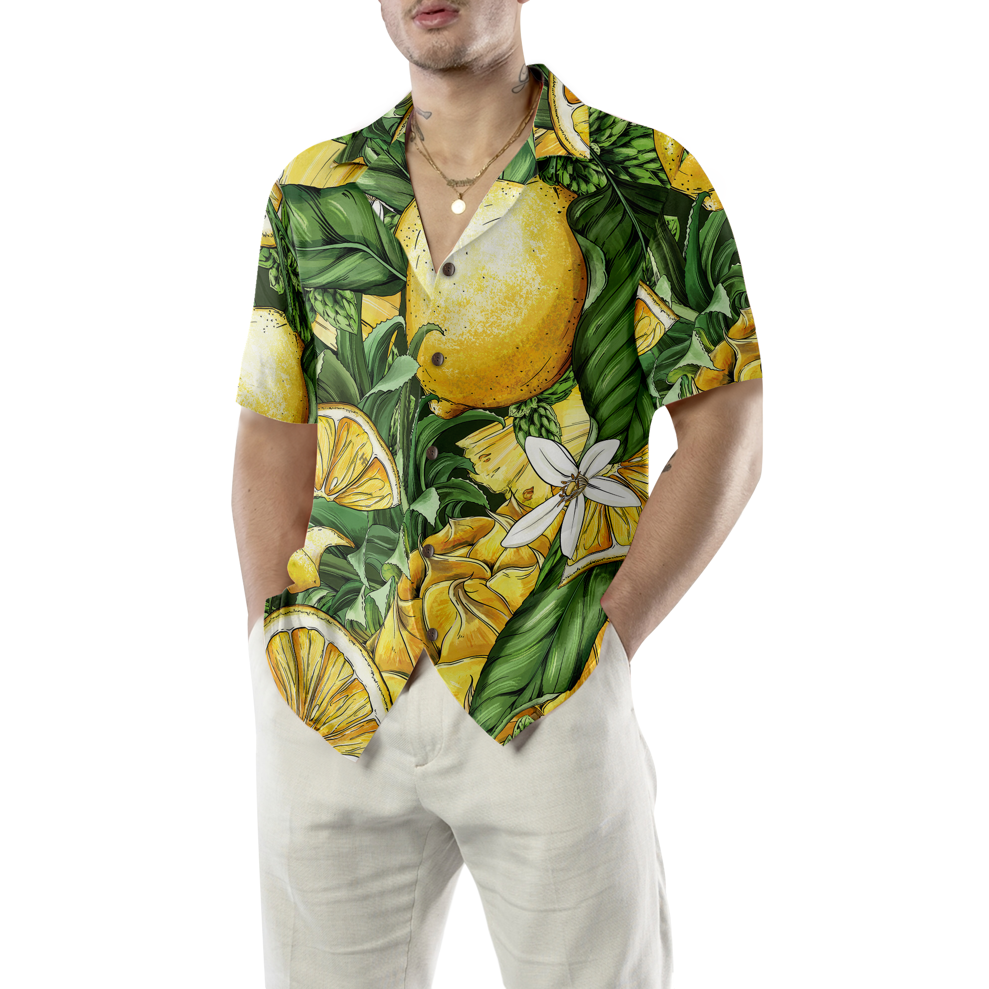 Luxury Summer Lemon & Pineapple Hawaiian Shirt
