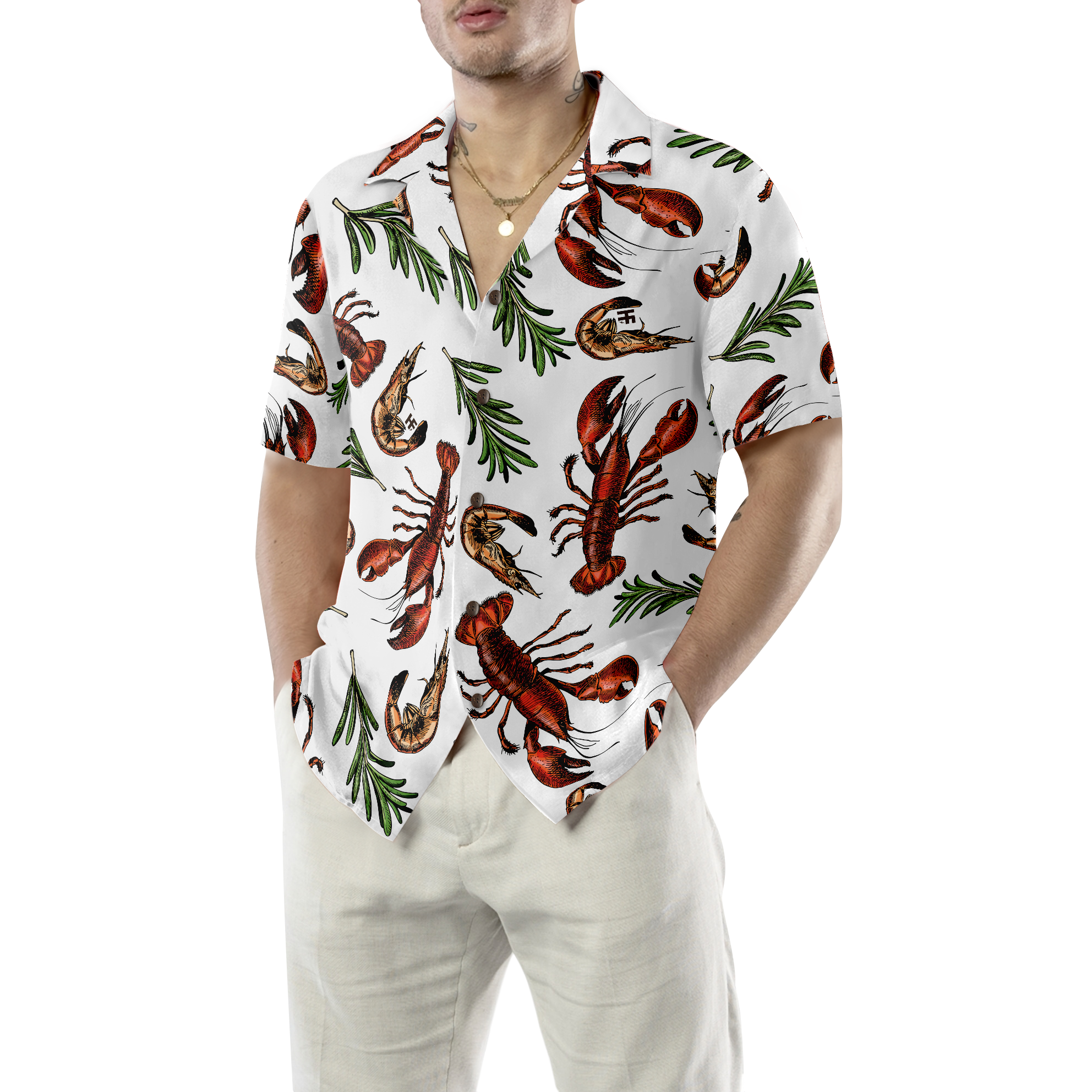 Lobster Seamless Pattern Hawaiian Shirt