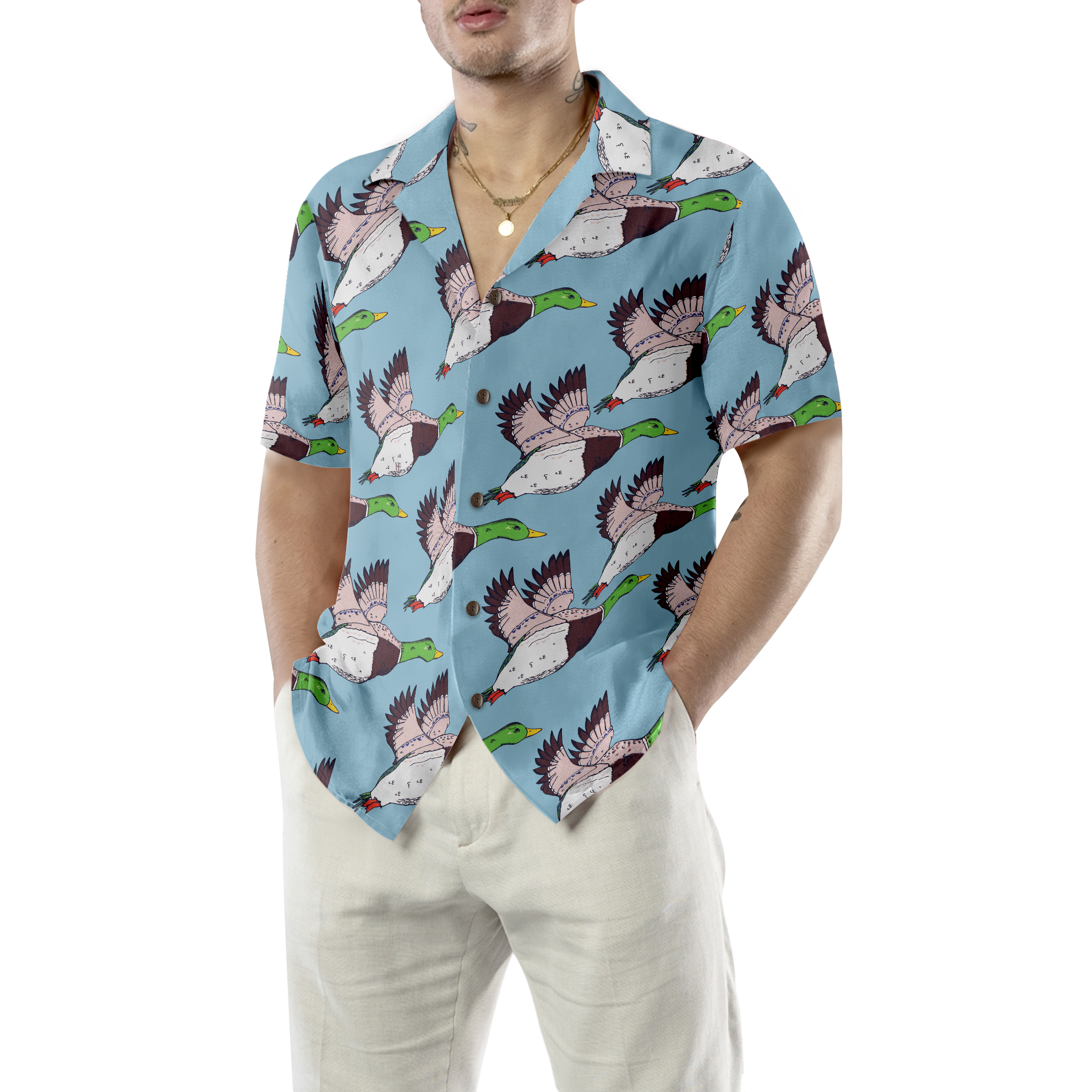 Flying Ducks Shirt For Men Hawaiian Shirt
