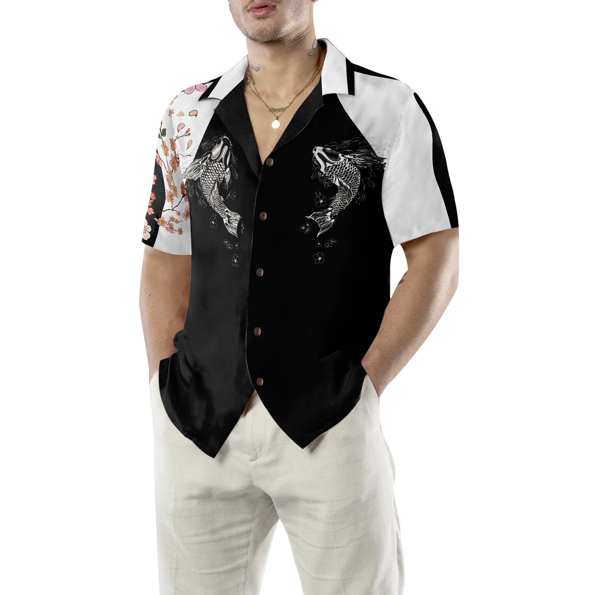 Sukajan Style Koi Fish Hawaiian Shirt