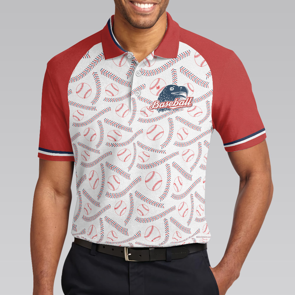 Baseball And Patriot Polo Shirt, Wide Waist Baseball Pattern Polo Shirt, Best Baseball Shirt For Men