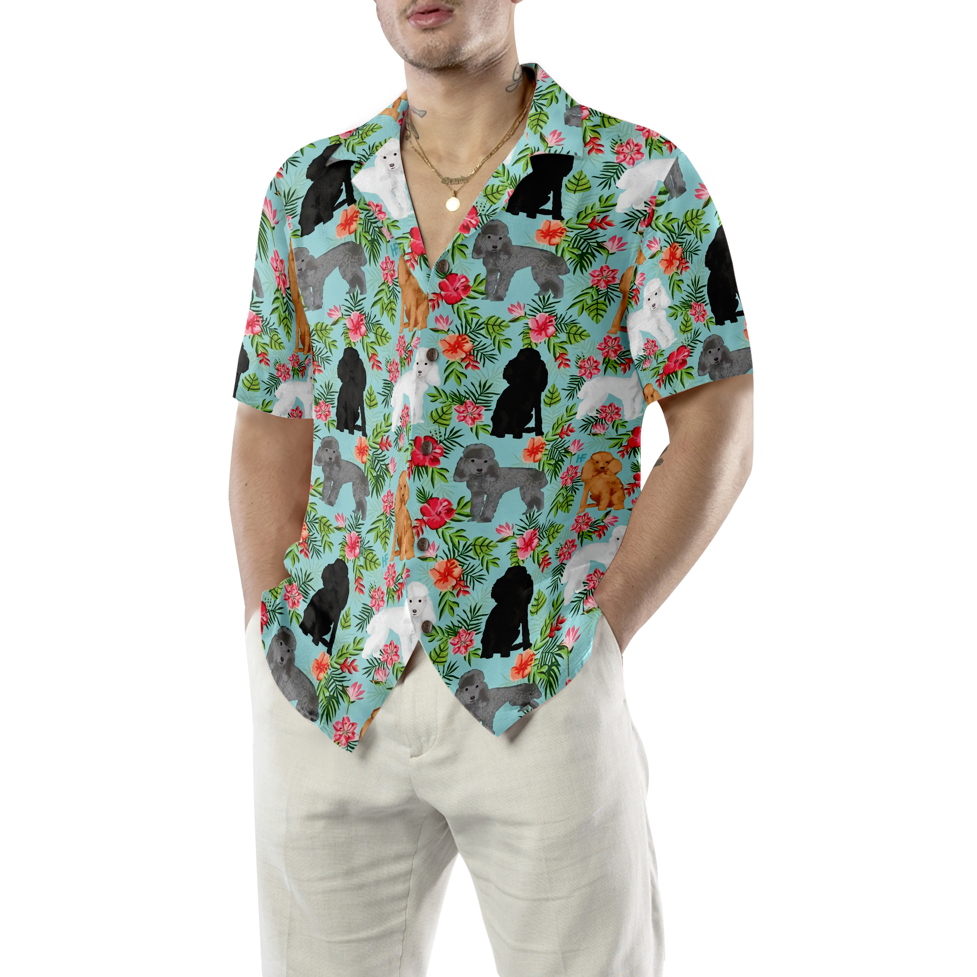 Hawaiian Poodle Shirt For Men Hawaiian Shirt