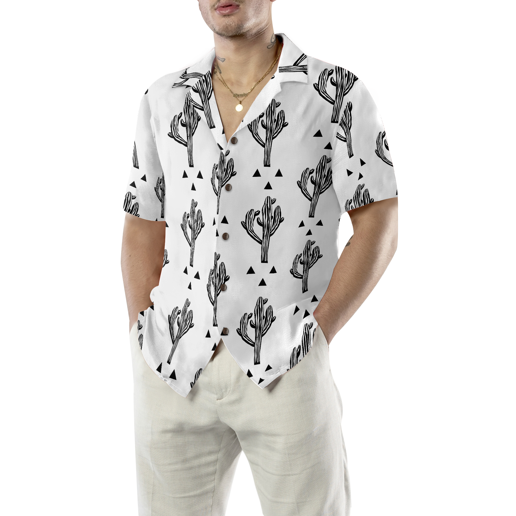 Cactus Seamless Pattern Hawaiian Shirt