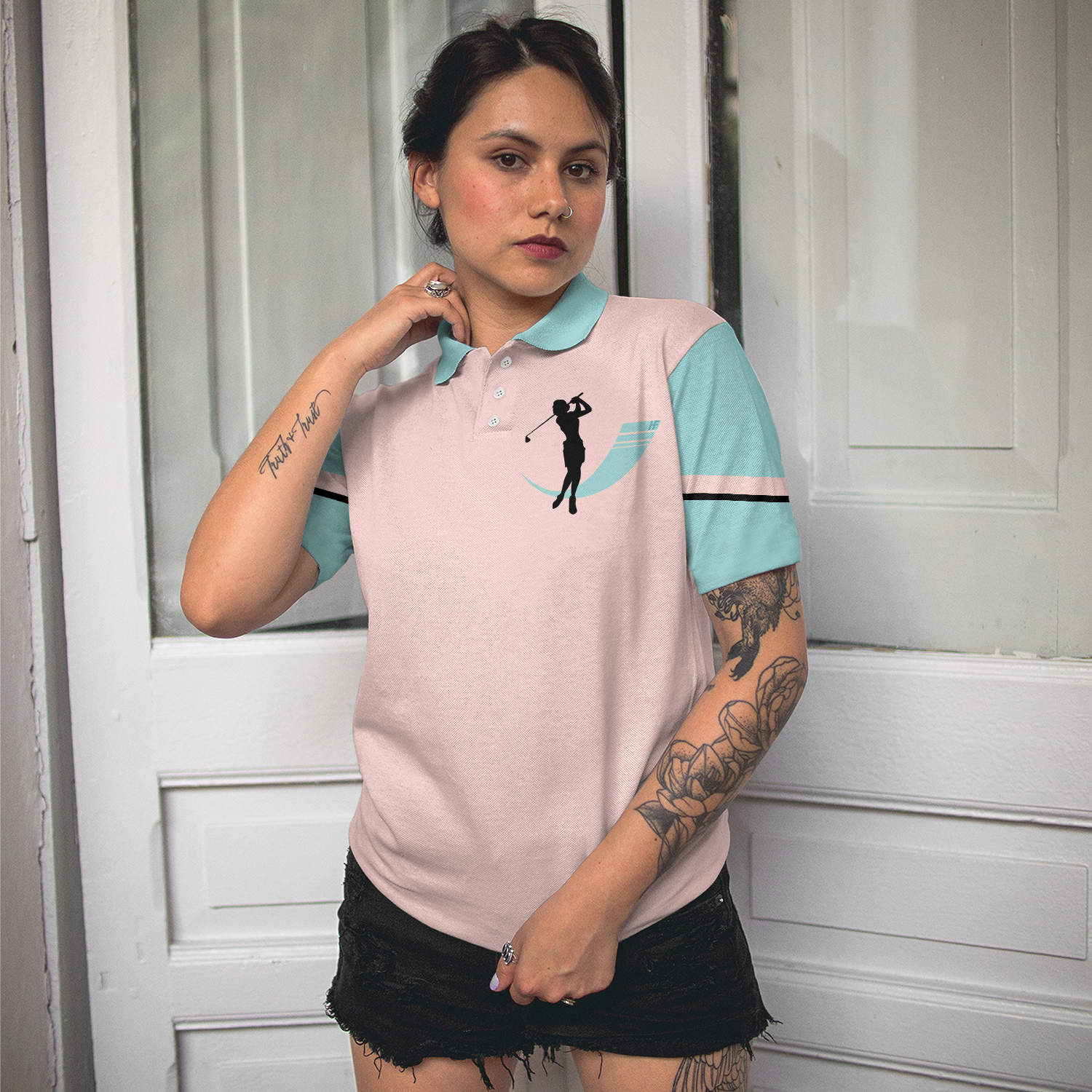 Do Not Make Me Use My Golfer's Voice Golf Short Sleeve Women Polo Shirt, Cool Golf Shirt For Ladies, Unique Female Golf Gift