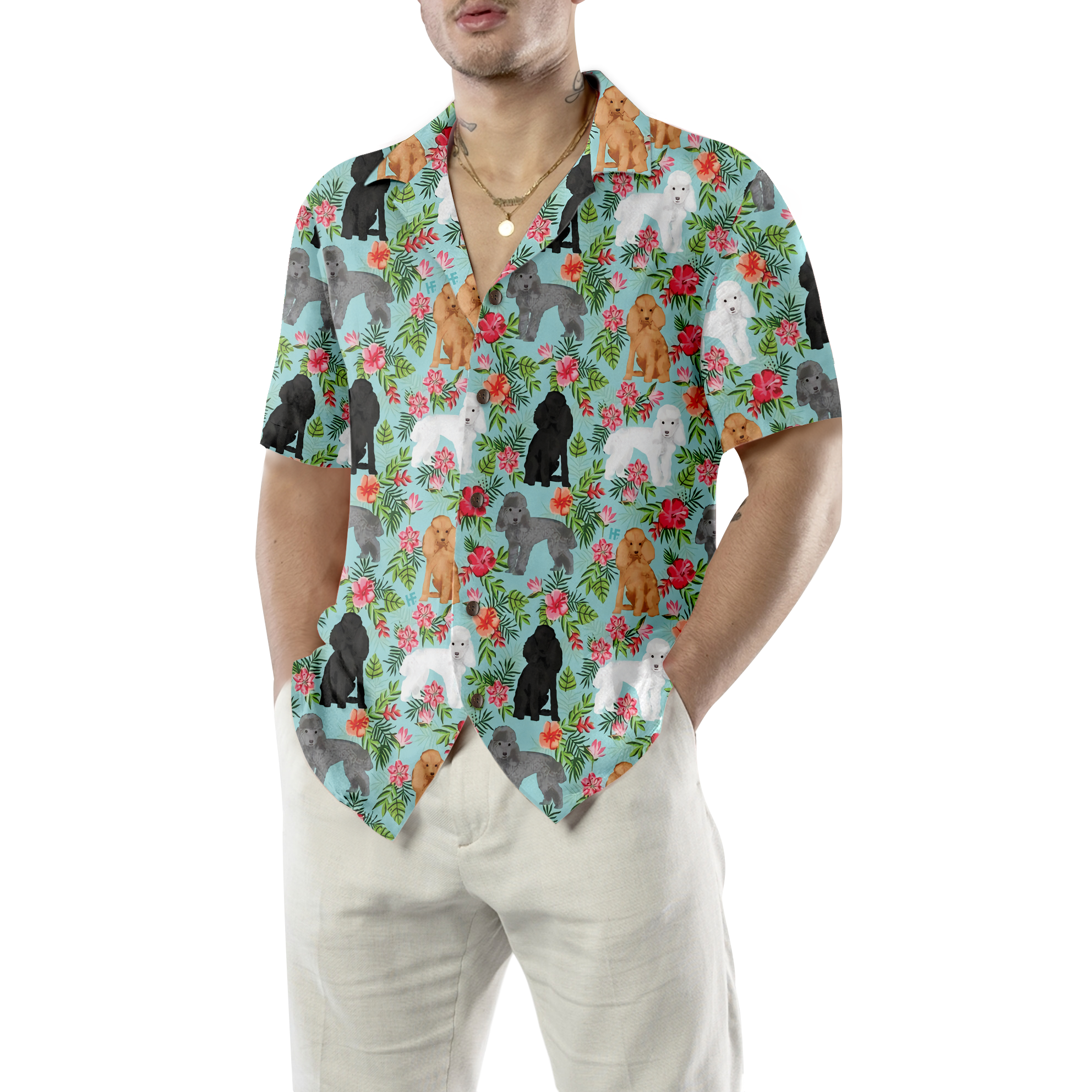 Hawaiian Poodle Shirt For Men Hawaiian Shirt