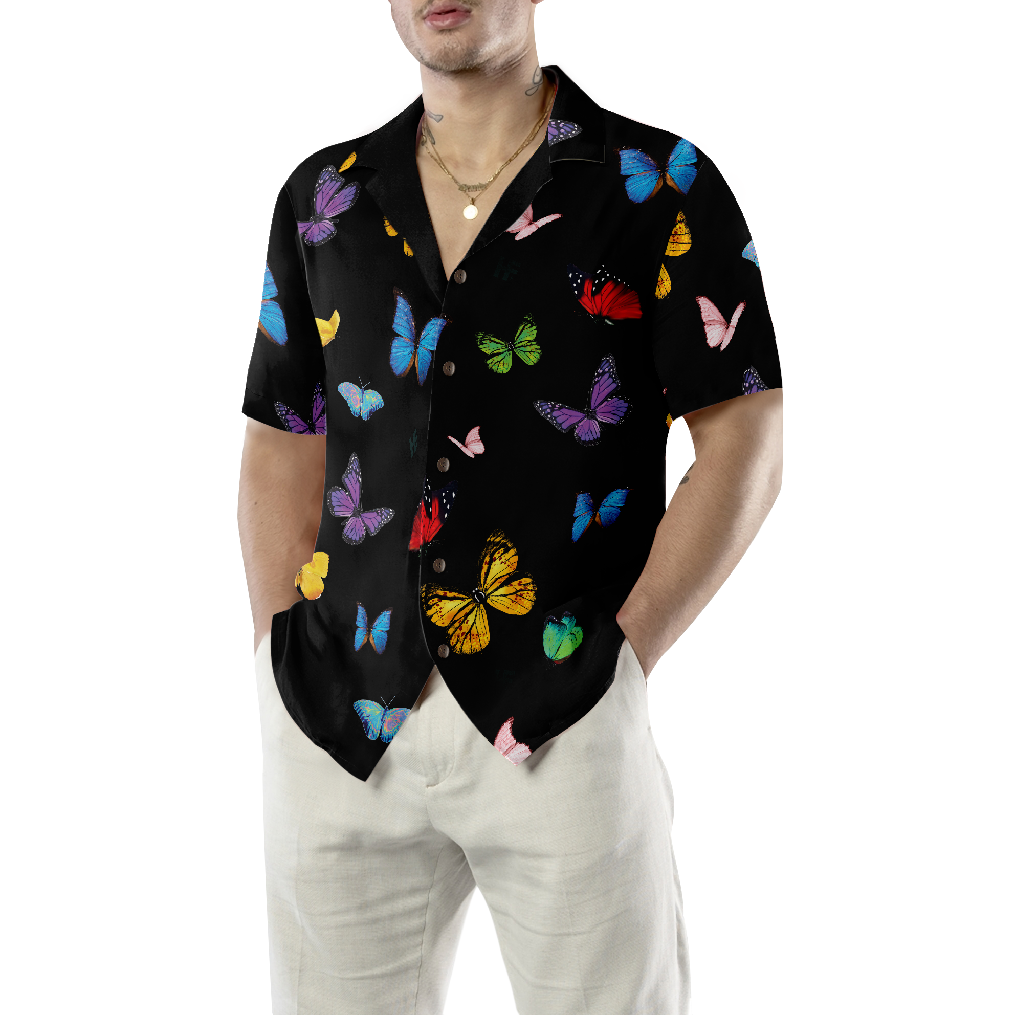 Butterfly Seamless Pattern Hawaiian Shirt