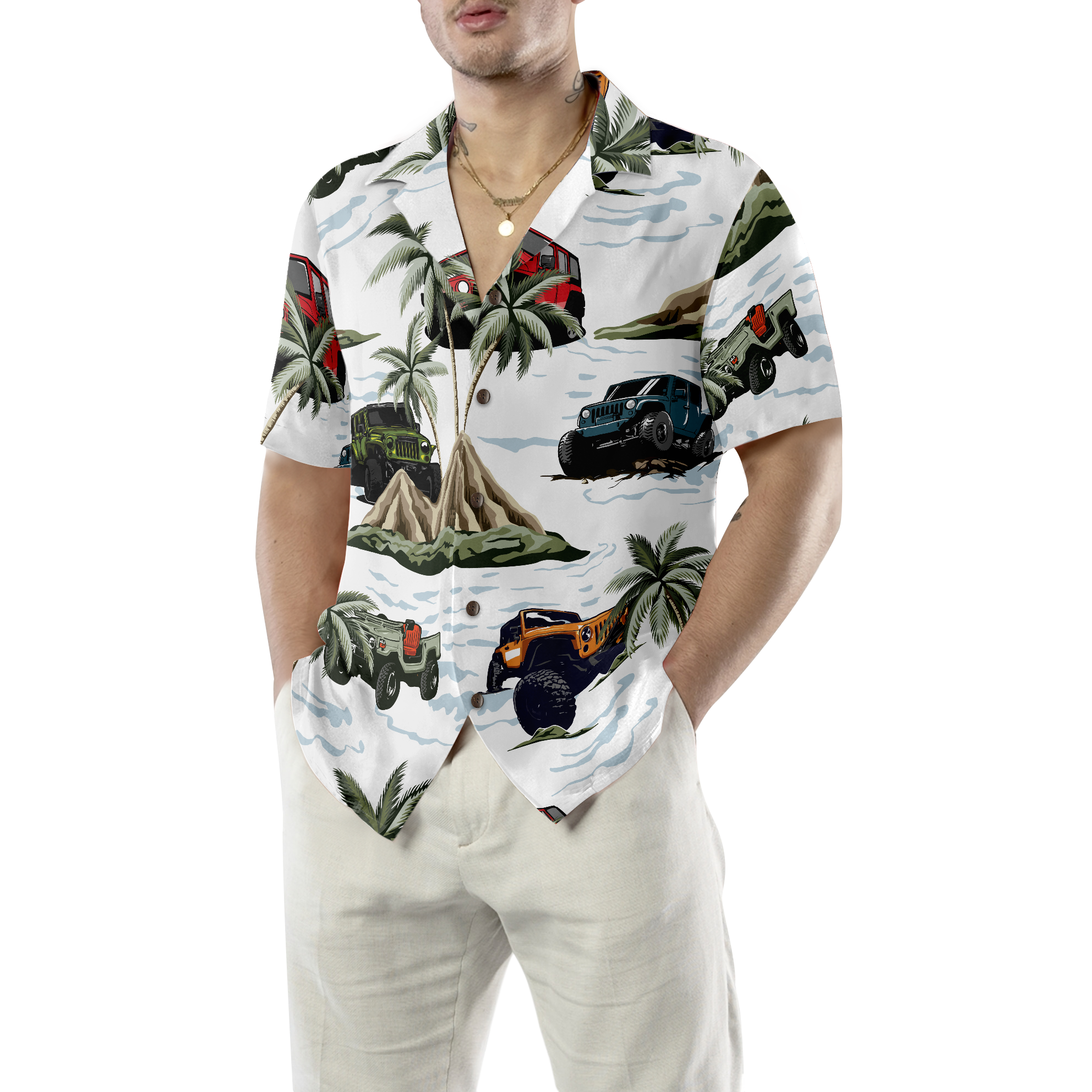 Jeep Car Palm Tree Hawaiian Shirt