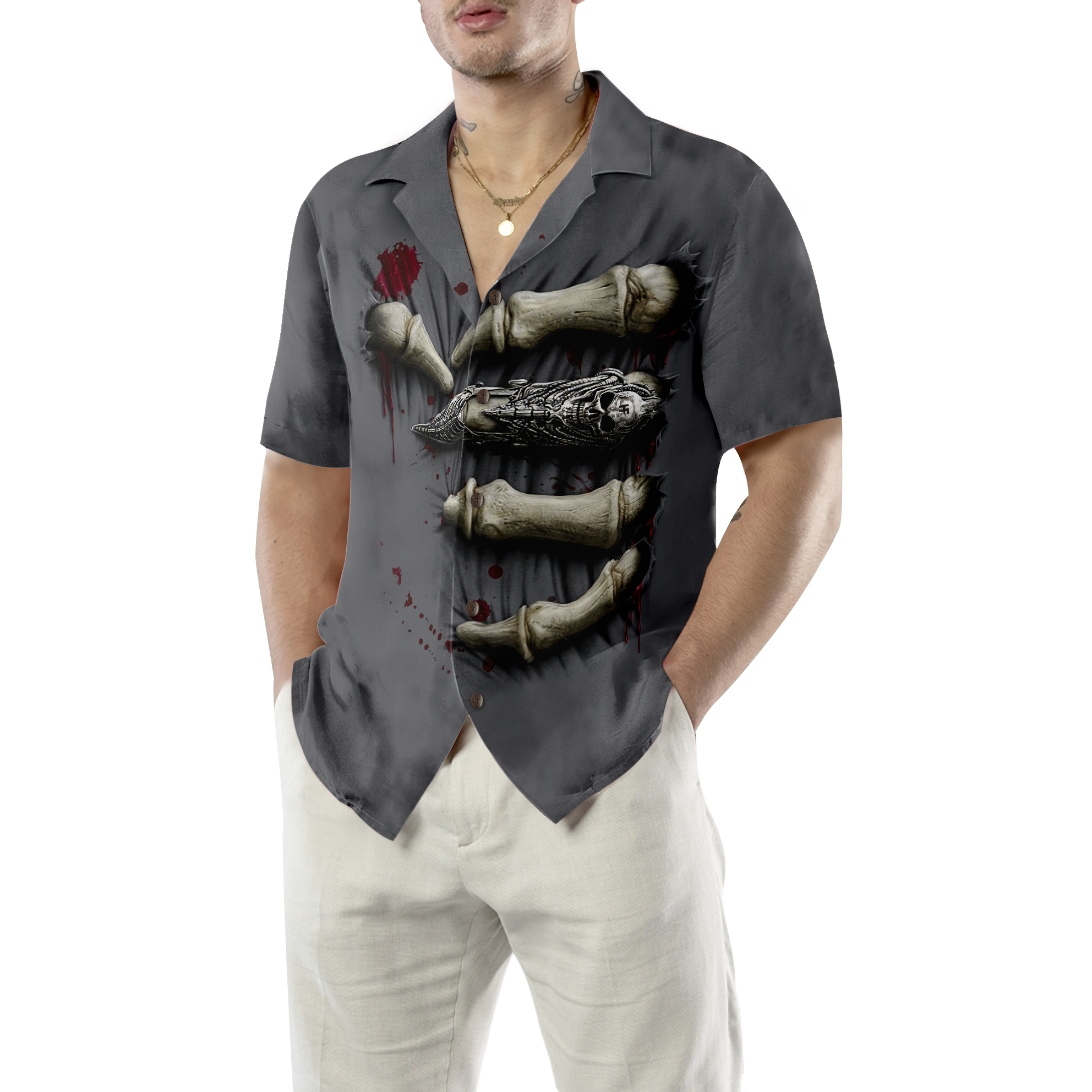 Death Hand Halloween Shirt Hawaiian Shirt