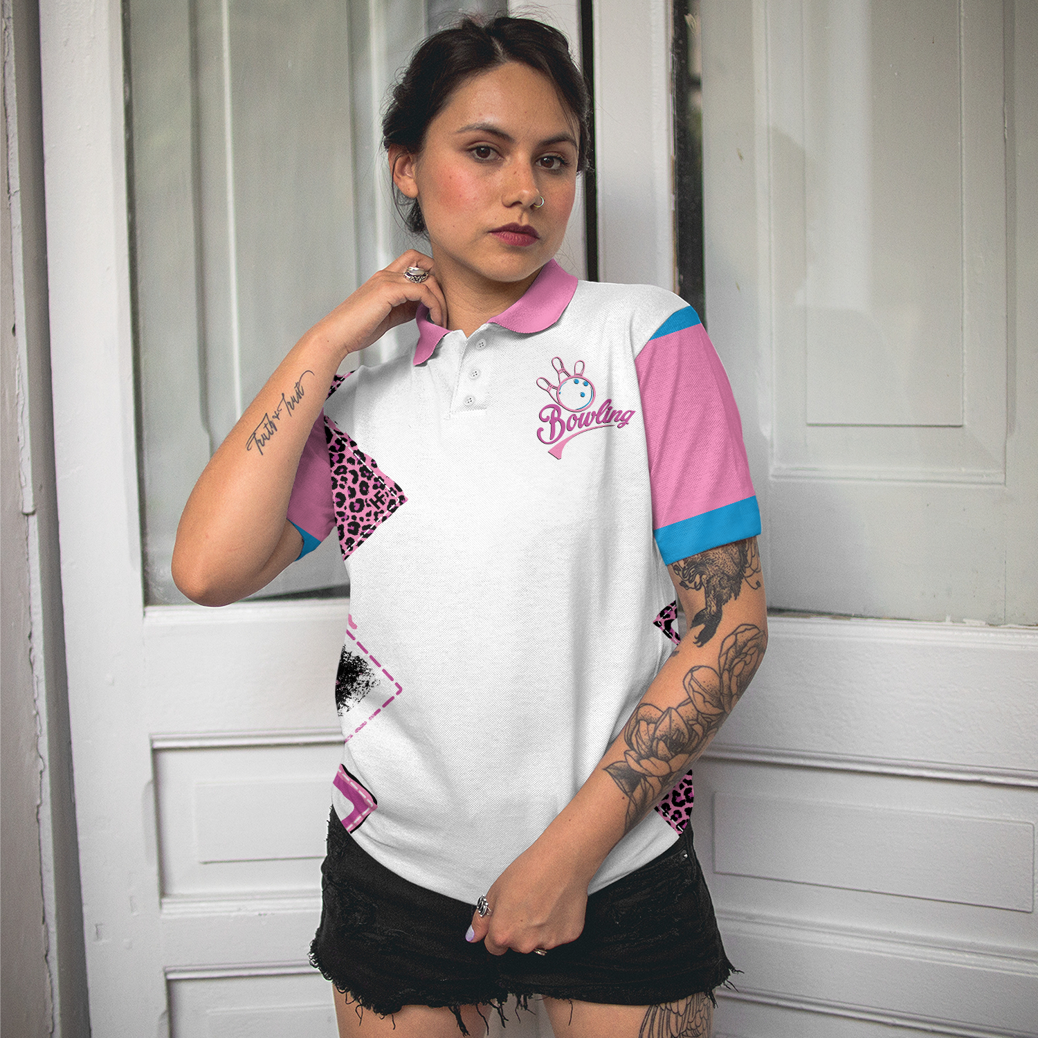 Too Legit To Split Bowling Short Sleeve Women Polo Shirt, Bowling Shirt For Ladies
