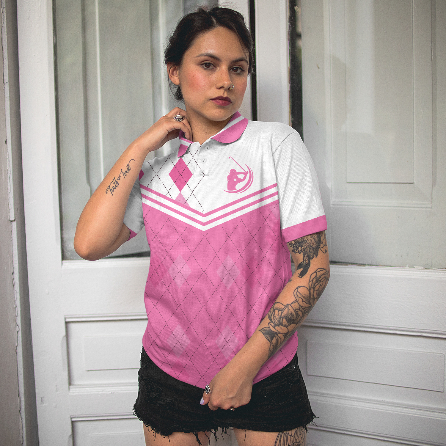 Ass Down Face Up That's The Way I Read My Putts Short Sleeve Women Polo Shirt