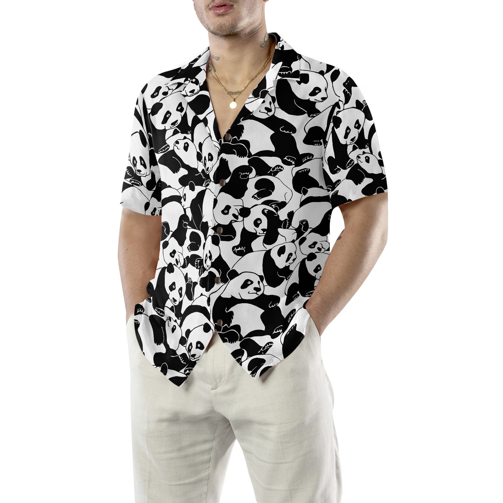 Cartoon Young Pandas Hawaiian Shirt