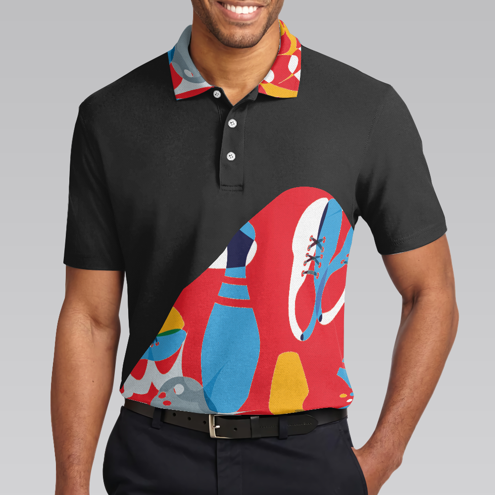 Life Is Like A Bowling Ball Polo Shirt, Colorful tenpin Bowling Shirt For Men, Gift Idea For Bowling Lovers