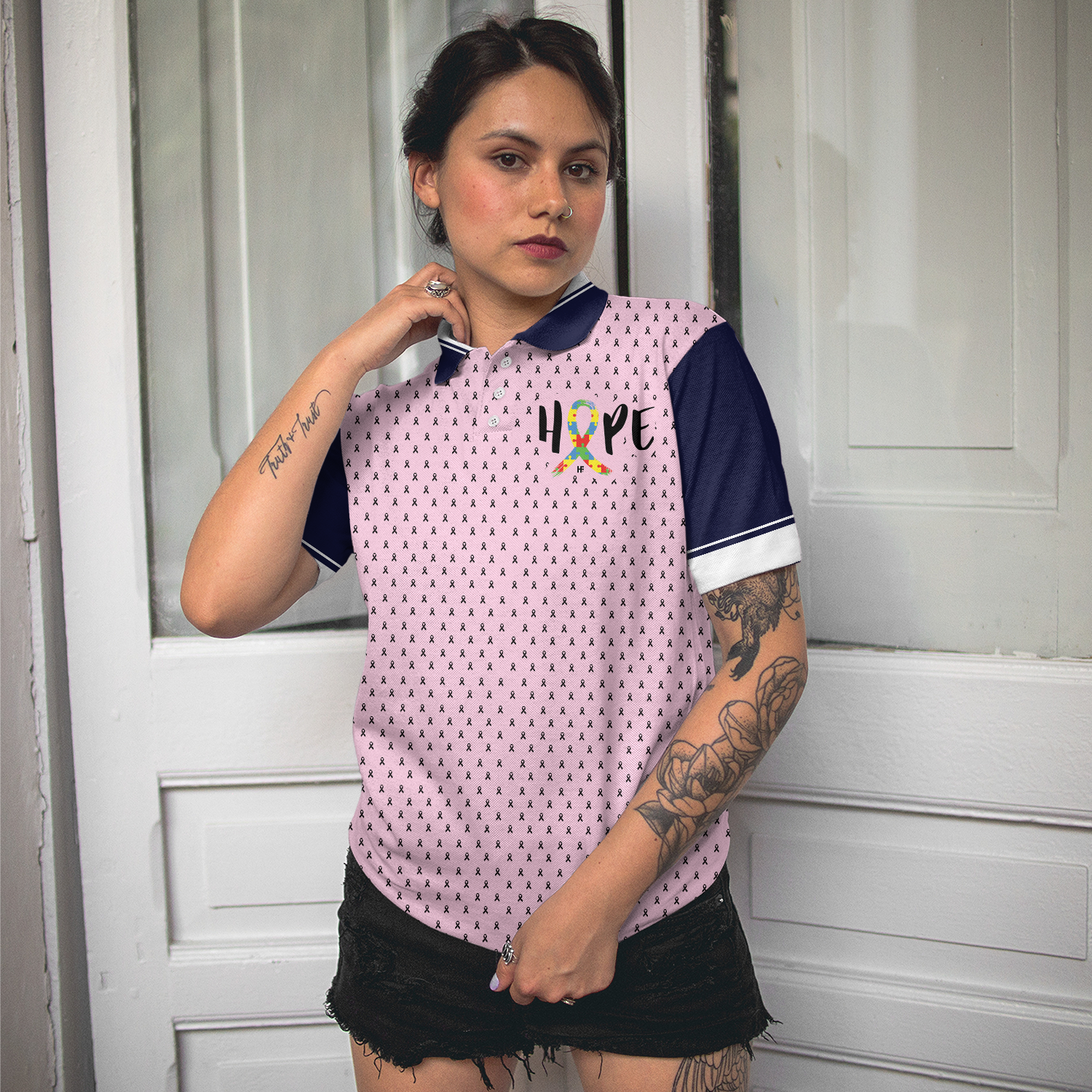 Autism Picked The Wrong Kid Autism Awareness Short Sleeve Women Polo Shirt, Autism Awareness Polo Shirt, Cool Autism Support Gift