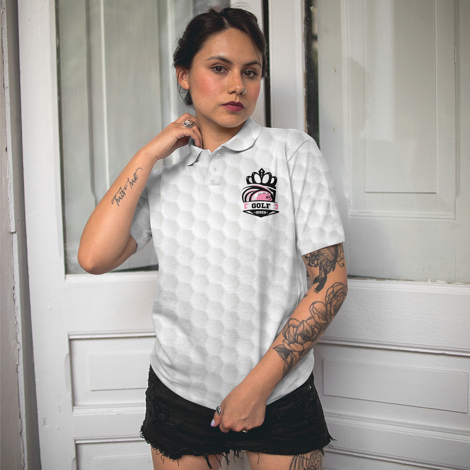 What Swings Like A Girl Really Means Short Sleeve Women Polo Shirt