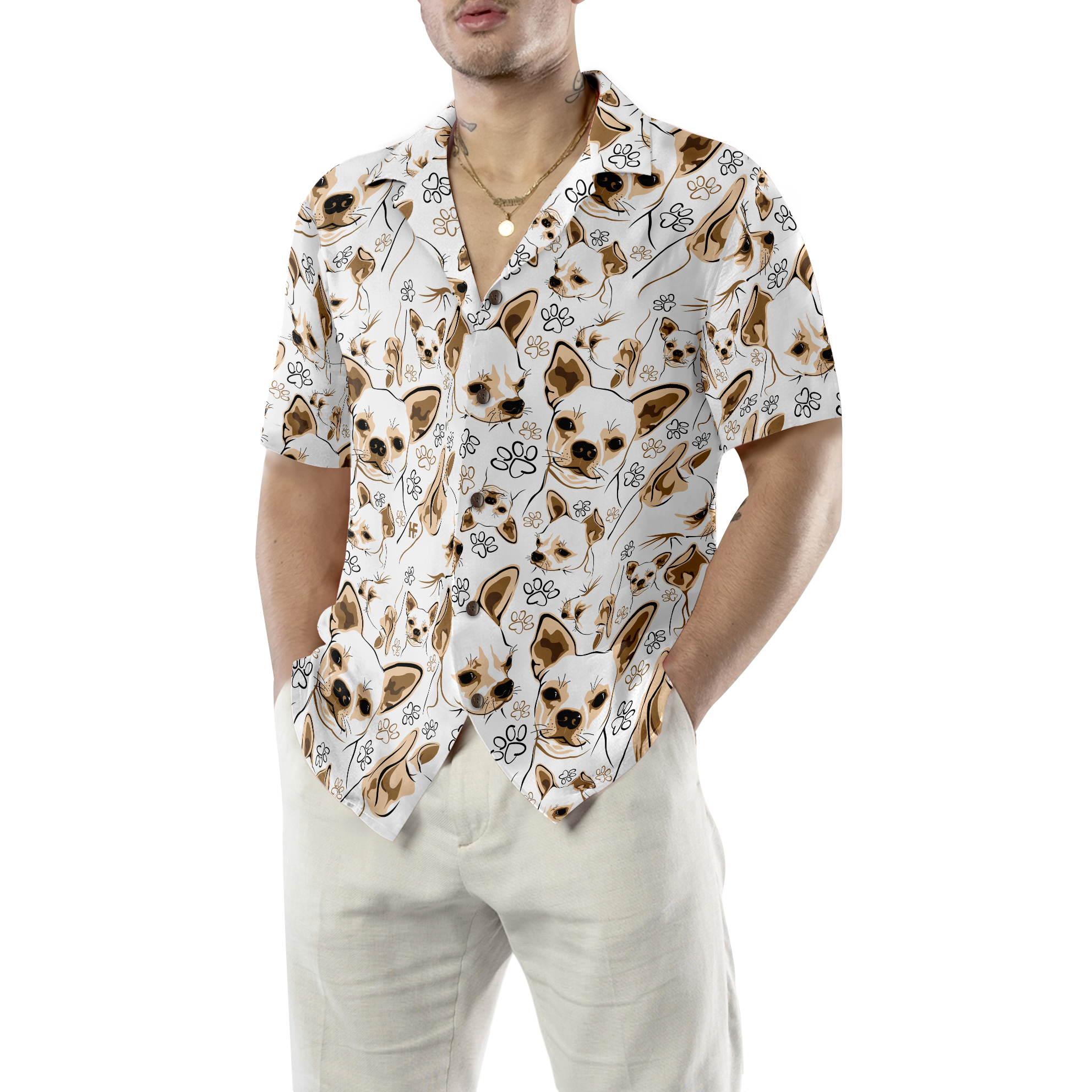 Cute Chihuahua Shirt For Men Hawaiian Shirt