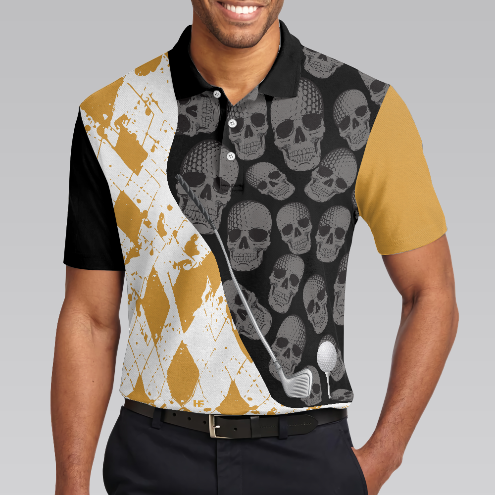 I Just Want To Drink Beer Play Golf And Take Naps Polo Shirt, Yellow Argyle Pattern Golfing Shirt For Male Players