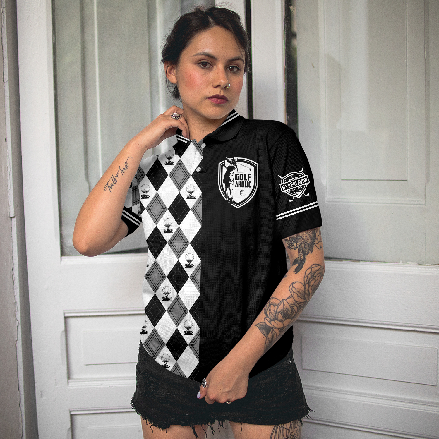 Golfaholic Short Sleeve Women Polo Shirt