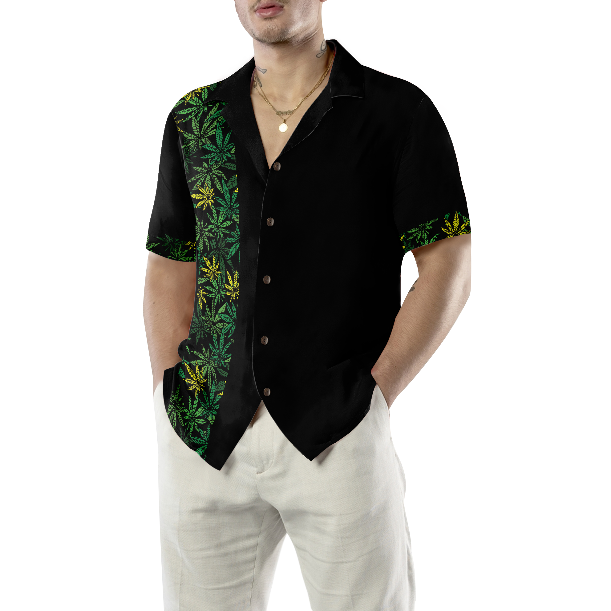 Retro Cannabis Marijuana Shirt For Men Hawaiian Shirt