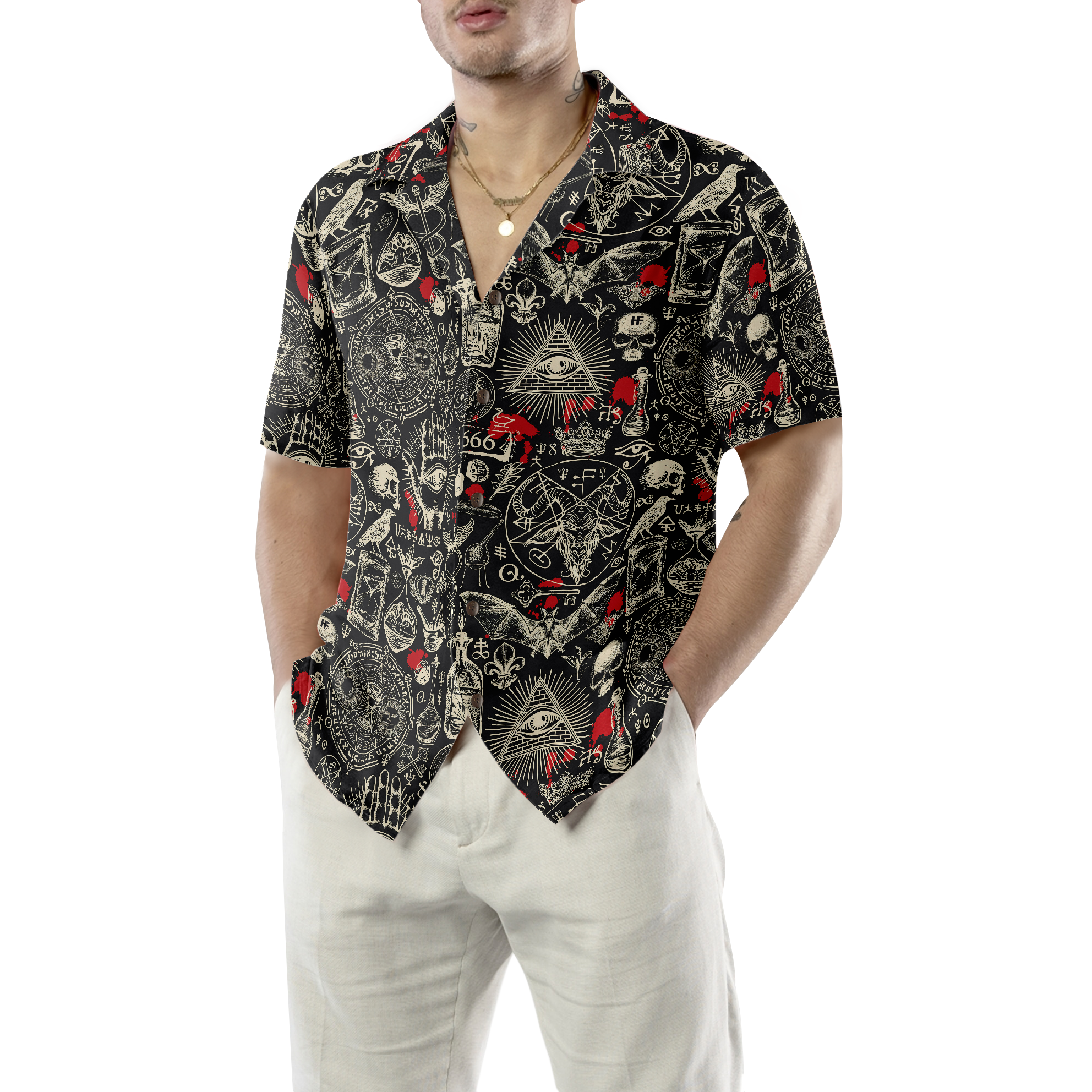 Black Demons For Scary Halloween Hawaiian Shirt