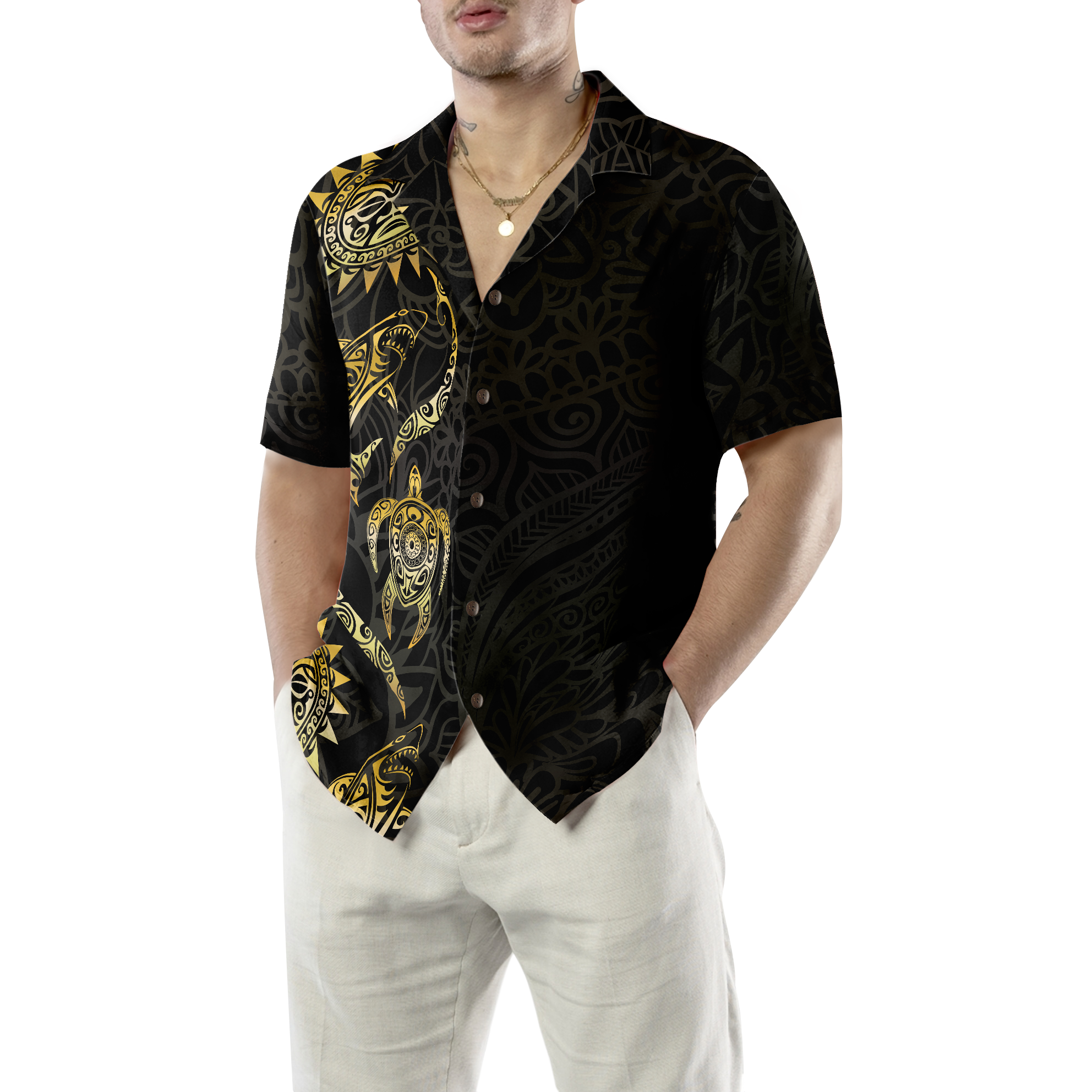In The Ocean Polynesian Pattern Hawaiian Shirt