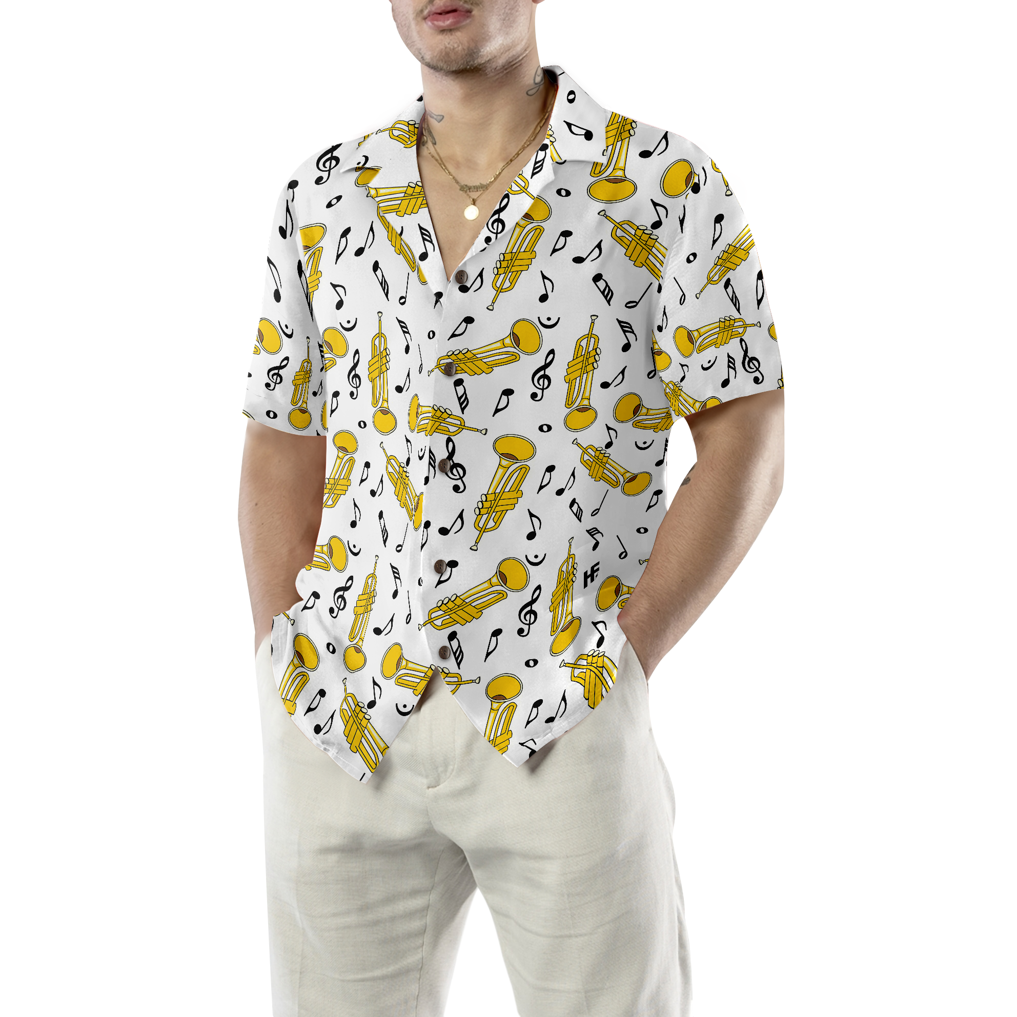 Trumpet Seamless Pattern Shirt For Men Hawaiian Shirt