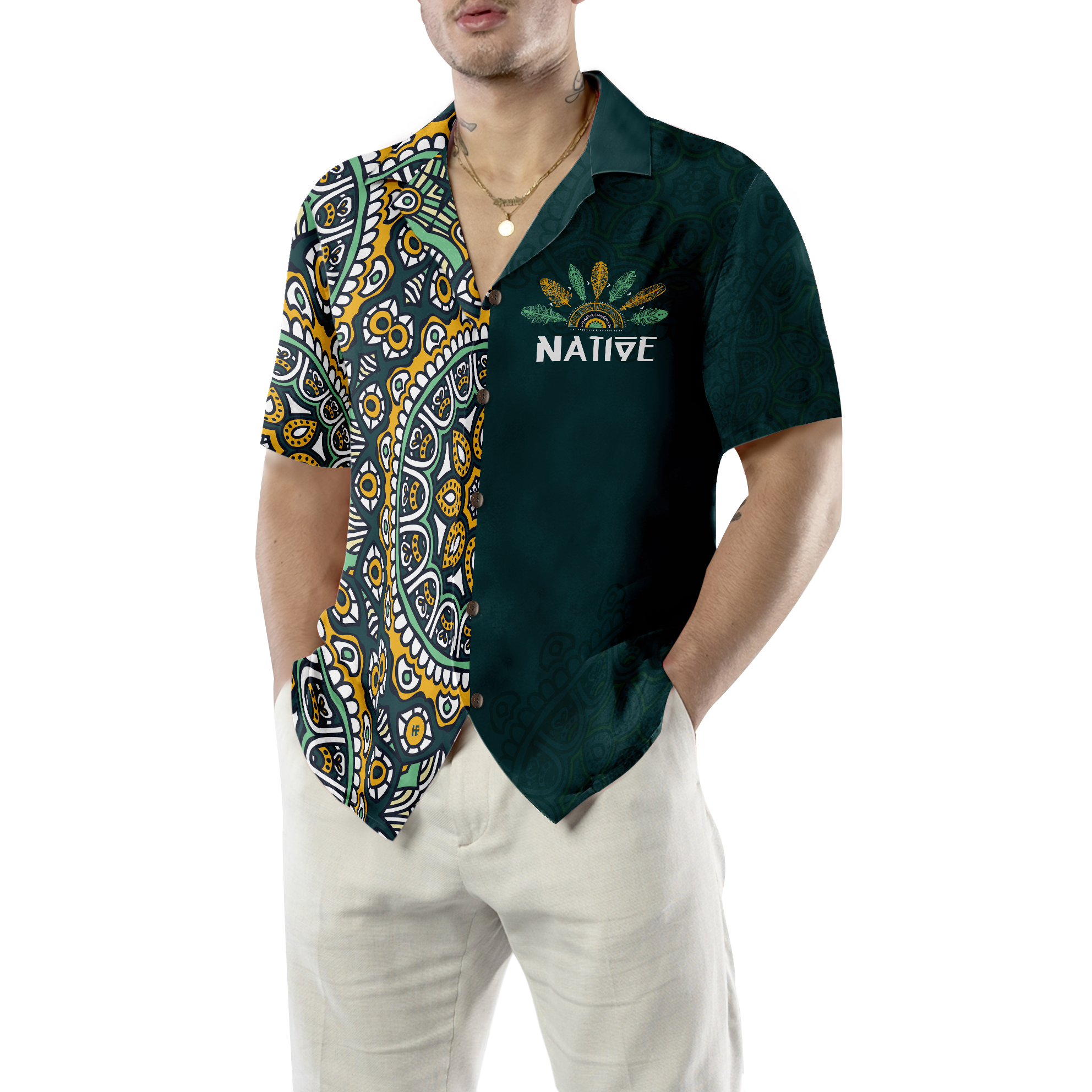 Native American Mandala Style Limited Edition Hawaiian Shirt, Native American Vintage Seamless Pattern Shirt