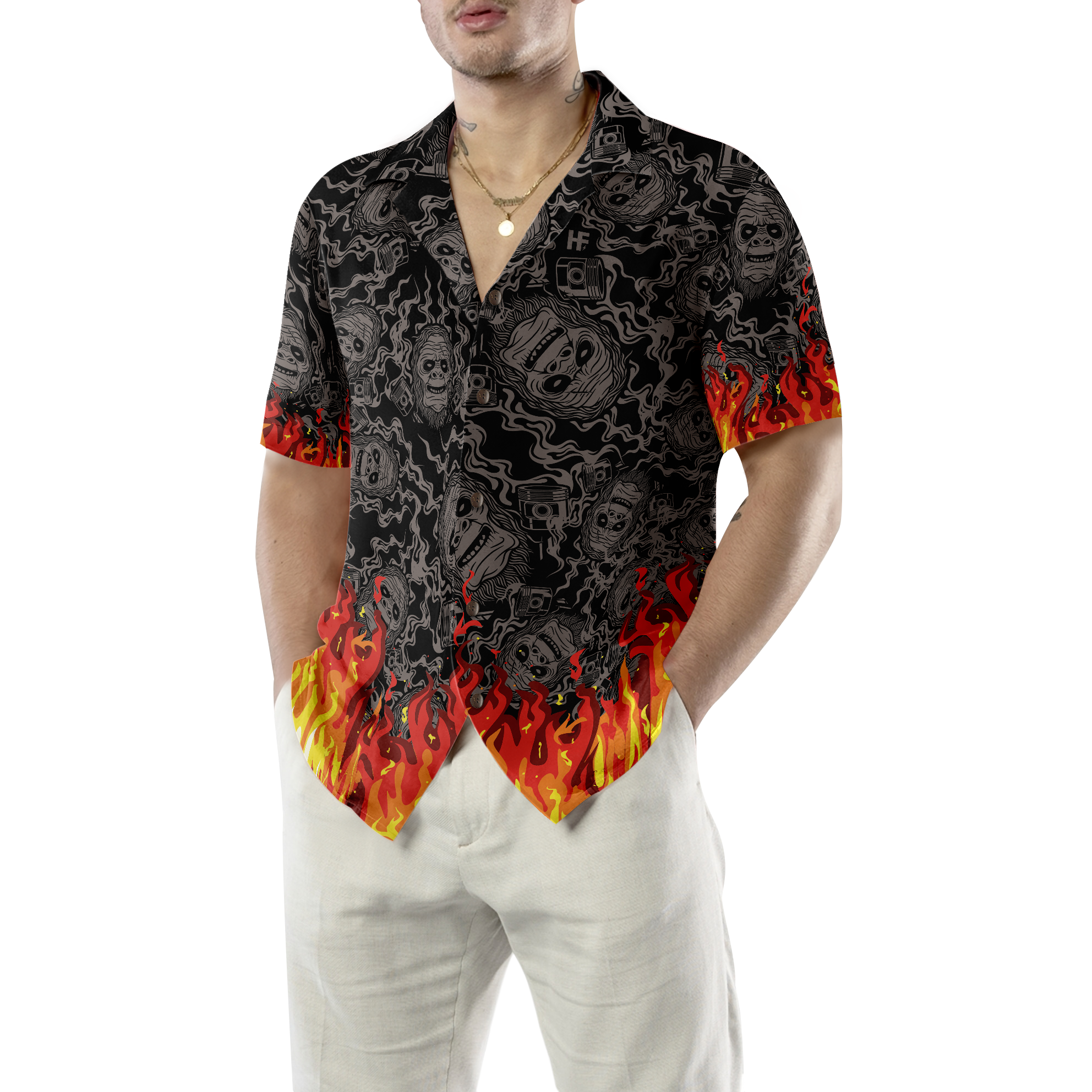 I Like Bigfoot & Motorcycle & Maybe 3 People Hawaiian Shirt