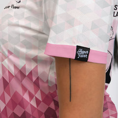 Personalized Funny Grandma Golf Polo Shirt in White and Pink Tones