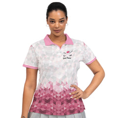 Personalized Funny Grandma Golf Polo Shirt in White and Pink Tones