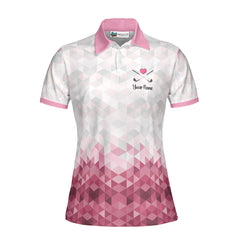 Personalized Funny Grandma Golf Polo Shirt in White and Pink Tones