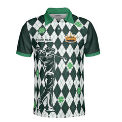 Personalized King of the Green St. Patrick’s Day Men’s Golf Polo Shirt