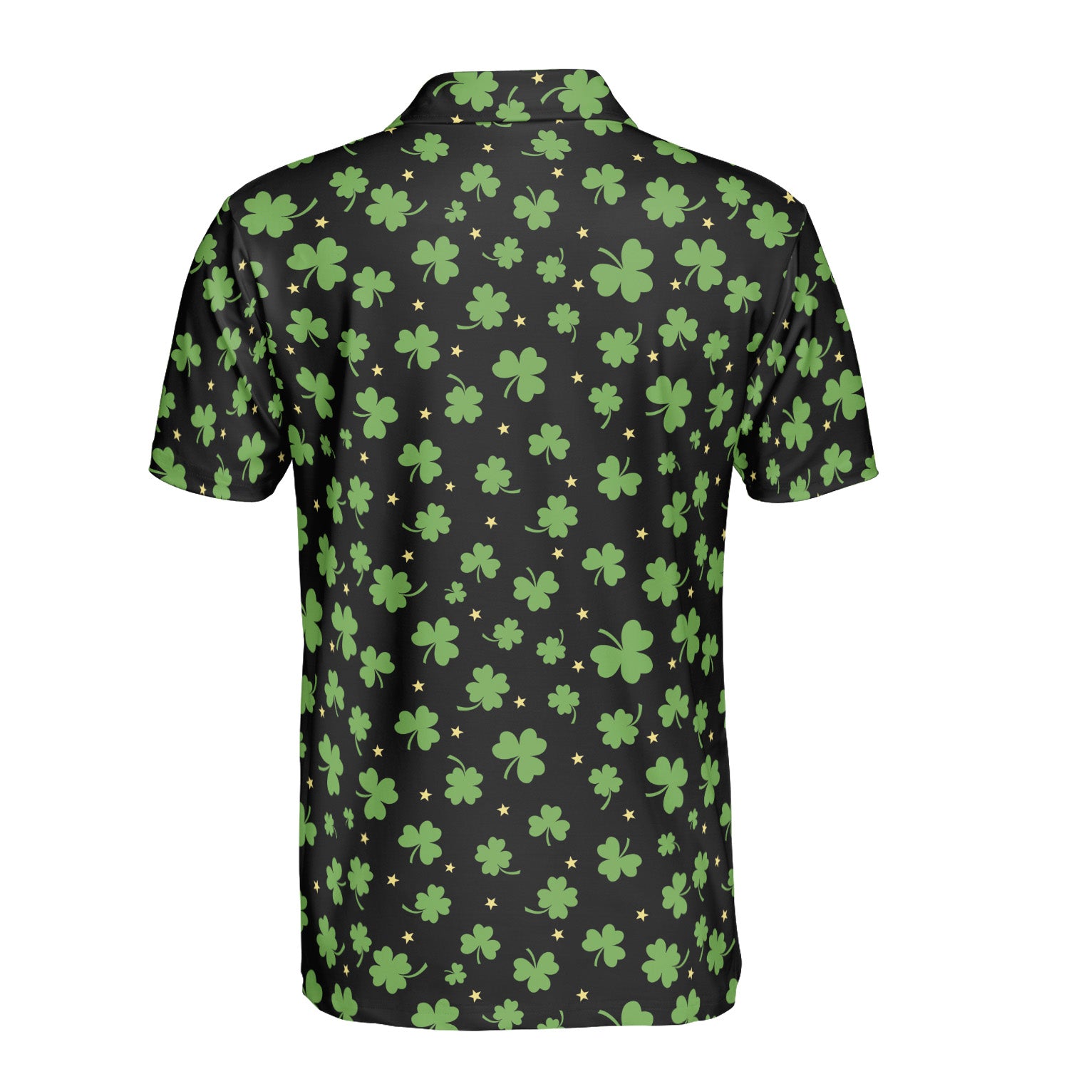 St. Patrick’s Day Black Clover Print Men’s Golf Polo Shirt
