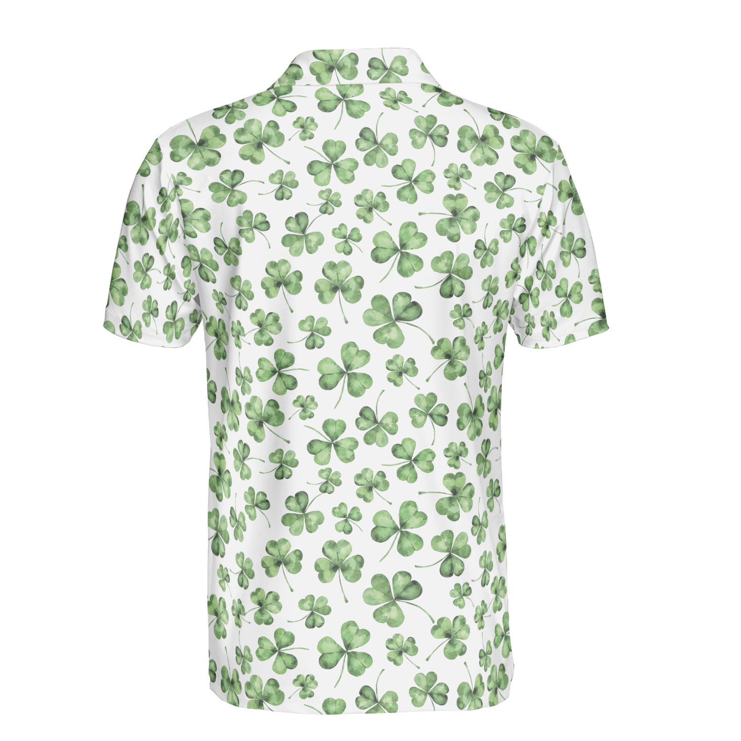 St. Patrick’s Day White Clover Print Men’s Golf Polo Shirt