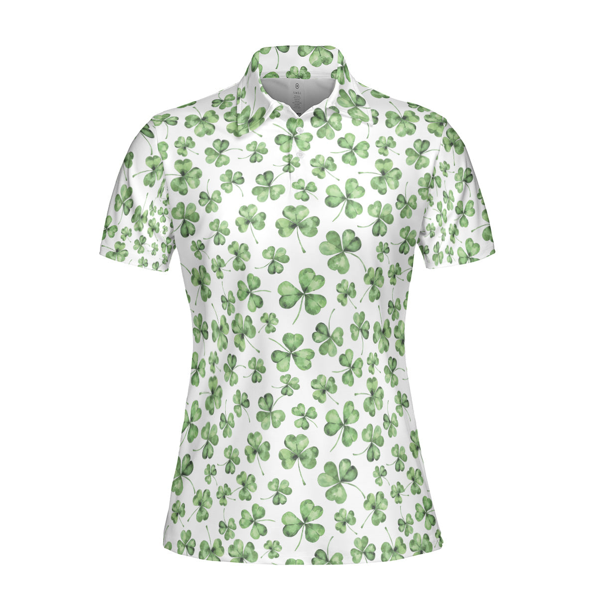 St. Patrick’s Day White Clover Print Women’s Golf Polo Shirt
