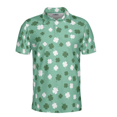 St. Patrick’s Day Clover Print Men’s Golf Polo Shirt