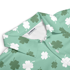 St. Patrick’s Day Clover Print Men’s Golf Polo Shirt