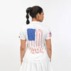 American Woman Golfer Golf Shirt Short Sleeve Women Polo Shirt - Hyperfavor