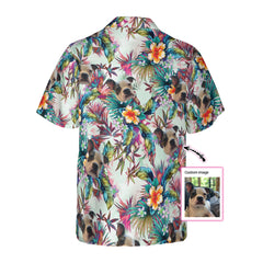 Dog With Tropical Flowers Custom Hawaiian Shirt - Hyperfavor