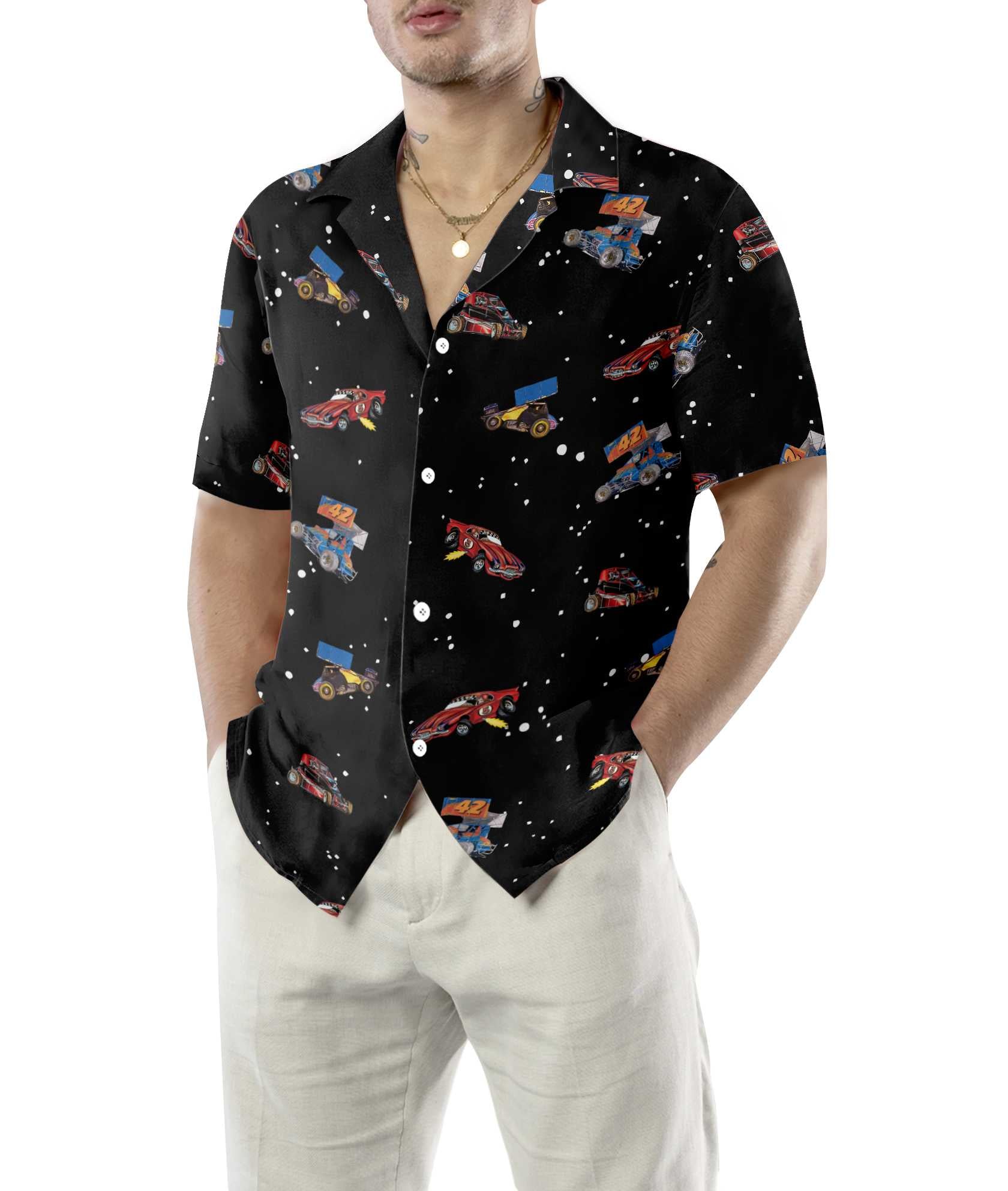 3D Dirt Track Racing Hawaiian Shirt - Hyperfavor
