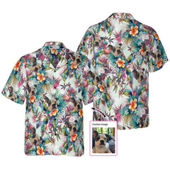 Dog With Tropical Flowers Custom Hawaiian Shirt - Hyperfavor