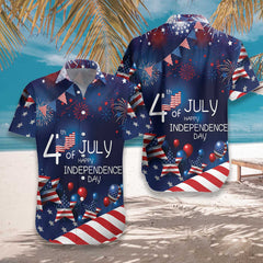 4th July US Independence Day Flag Hawaiian Shirt - Hyperfavor