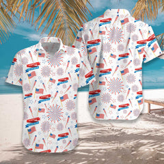 4th Of July US Pattern Hawaiian Shirt - Hyperfavor