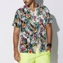Dog With Tropical Flowers Custom Hawaiian Shirt - Hyperfavor