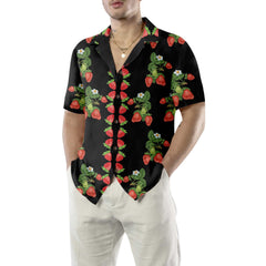 50s Style Strawberries Hawaiian Shirt, Strawberry Shirt For Men & Women, Strawberry Print Shirt - Hyperfavor