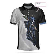 8 Ball Skull Custom Polo Shirt, Personalized Skull Billiards Polo Shirt For Men, Custom Billiards Gift For Billiards Lovers - Hyperfavor