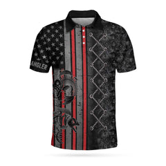 A Reel Expert Can Tackle Anything, Camouflaged American Flag All Over Print Polo Shirt - Hyperfavor