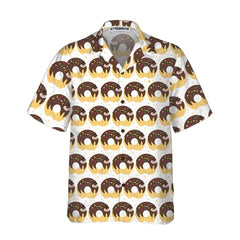 Adorable Cartoon Sloth On Donut Hawaiian Shirt, Funny Sloth Shirt For Adults, Sloth Themed Gift Idea - Hyperfavor