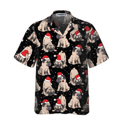 Adorable Christmas Pug Puppies Christmas Hawaiian Shirt, Best Christmas Gift For Pug Lover - Hyperfavor
