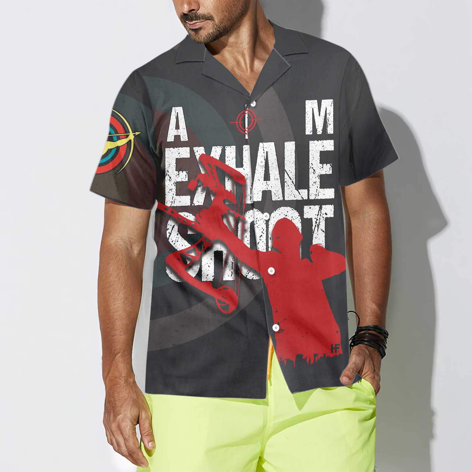 Aim Exhale Shot Cool Archer Archery EZ20 0801 Hawaiian Shirt - Hyperfavor