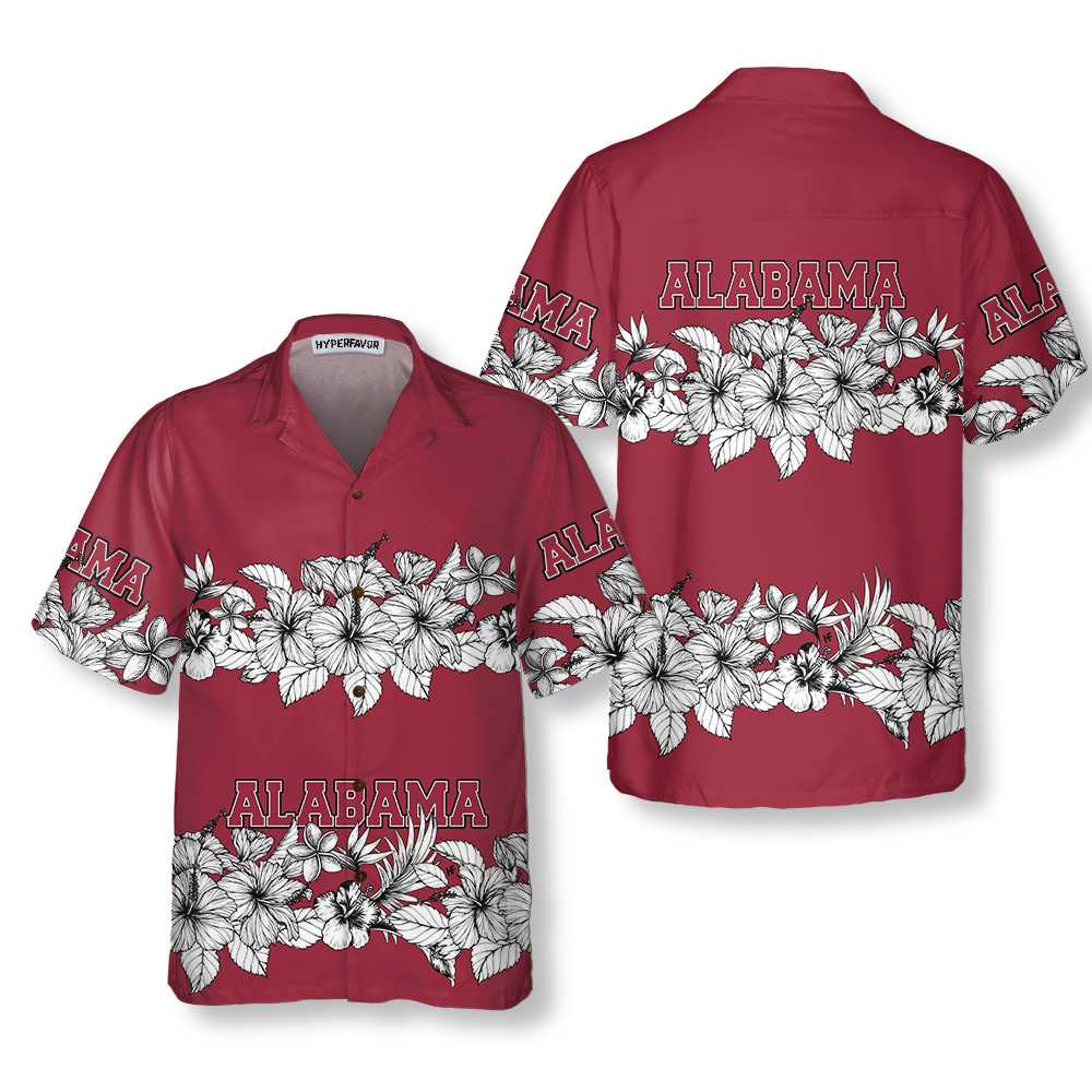 Alabama Flower Hawaiian Shirt, Floral Alabama Shirt For Men And Women, Alabama Gift - Hyperfavor